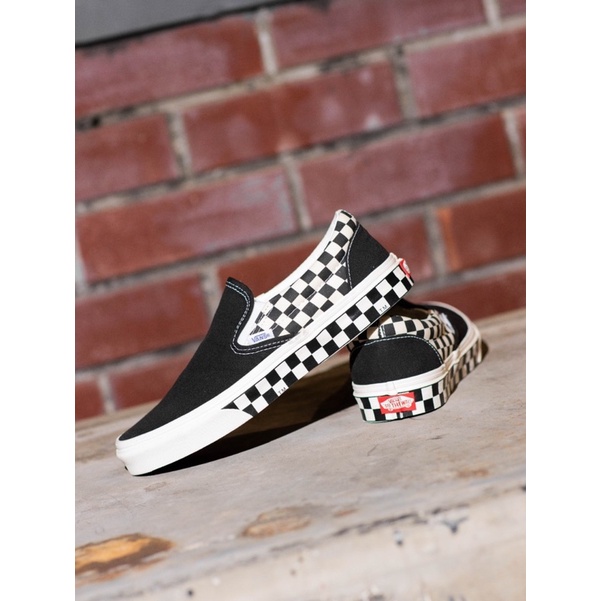 [SALE] SLIP-ON SIDEWALL CHECKERBOARD CLASSIC BLACK/WHITE ORIGINAL 100%