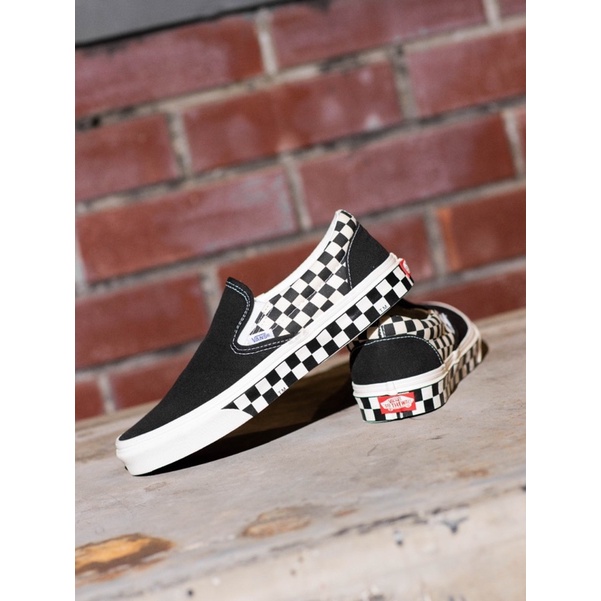 [SALE] V4NS SLIP-ON SIDEWALL CHECKERBOARD CLASSIC BLACK/WHITE ORIGINAL 100%