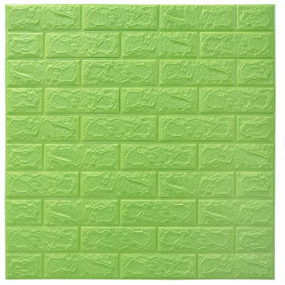Promosi terlaris！！Wallpaper Dinding 3D bata busa Stiker Foam Motif bata waterproff murah Wallpaper dinding-ZW-4 Hijau