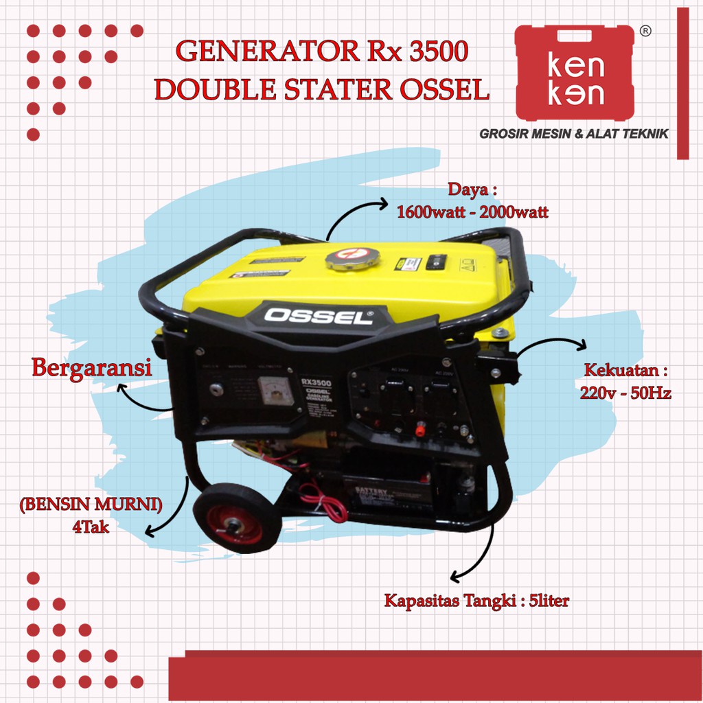 Mesin Generator RX 3500 Ossel / mesin jenset murah / generator murah