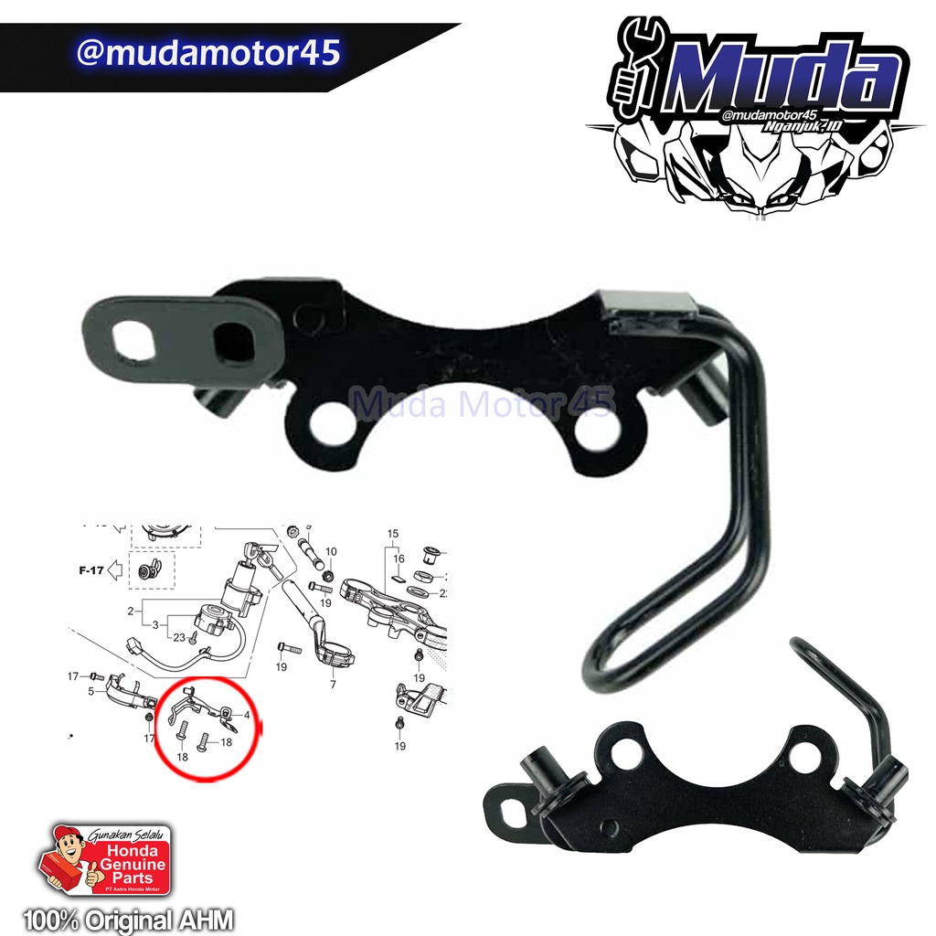 DUDUKAN KUNCI KONTAK CBR250RR 35105-K64-N00 BRACKET BESI PANGKON CBR 250 RR 35105K64N00 ORI  ORIGINA