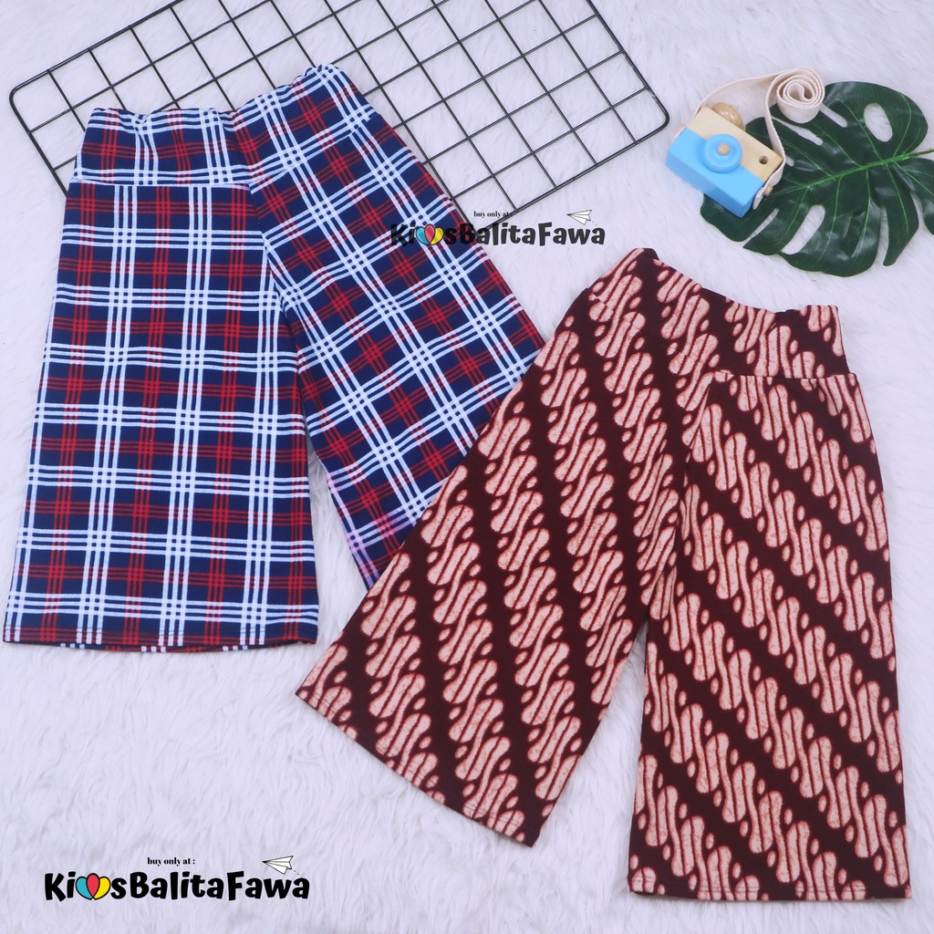 Kulot Motif Uk. 7-8 Tahun / Celana 3per4 MOTIF Anak Perempuan Batik Murah Model Salur Polkadot