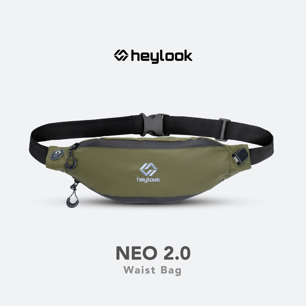 (BISA COD)TAS SELEMPANG PRIA ADJUSTABLE WAIST BAG NEO 2.0 WATERPROOF ANTI SOBEK ANTI MALING ANTI AIR