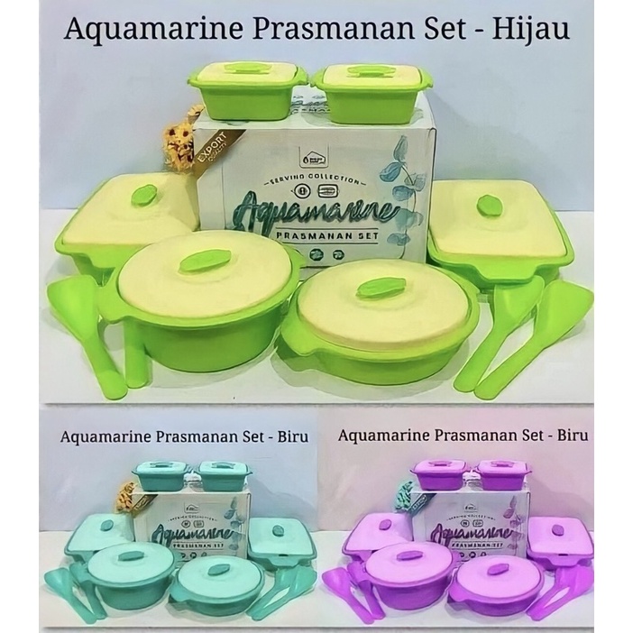 Wadah Tempat Makan Prasmanan warna warni Aquamarine set 12 Pcs/ Aquamarine set 12