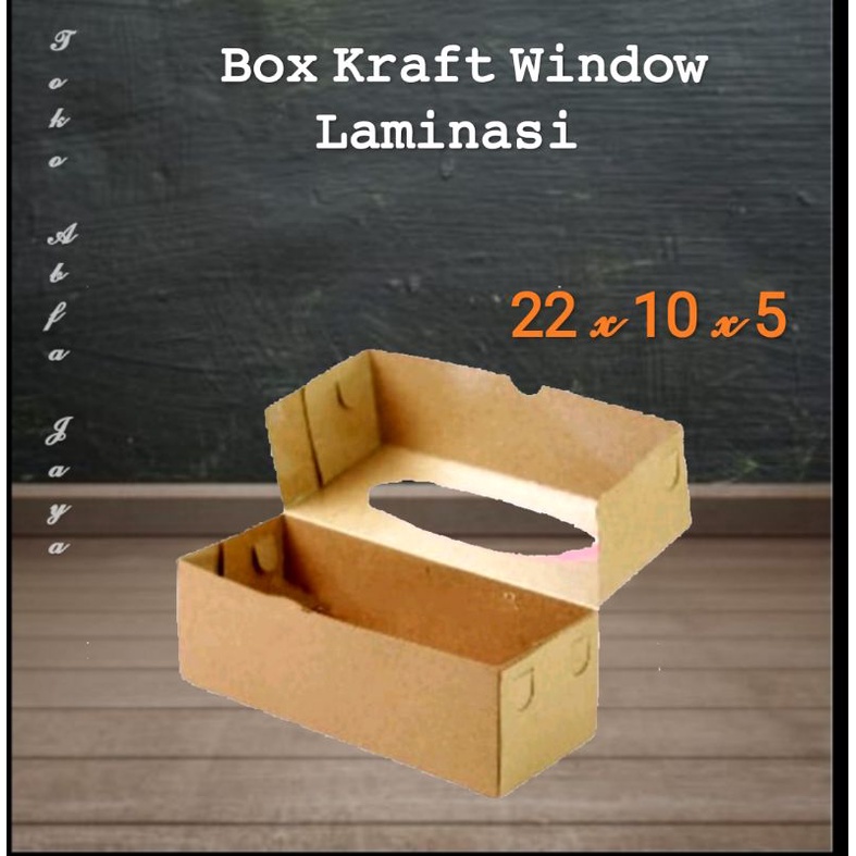 

(Box murah)Box Brownis kraft coklat ukuran 22x10x5 window laminasi. cocok untuk packing snack kue roti souvenir