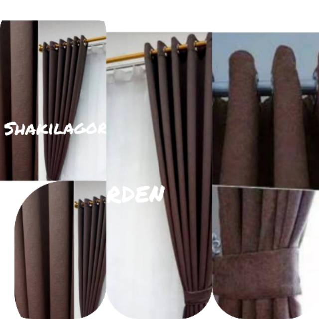 Gorden Blackout coklat tinggi 250cm