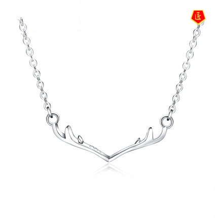 [Ready Stock]Simple Silver Elk Necklace Korean Style Fashion Special-Interest