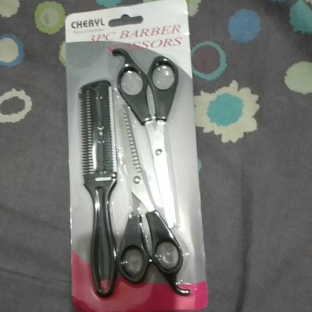 Gunting Rambut Set Cheryl 3 Pcs Gunting ,sisir Silet Dan Gunting Sasak ...