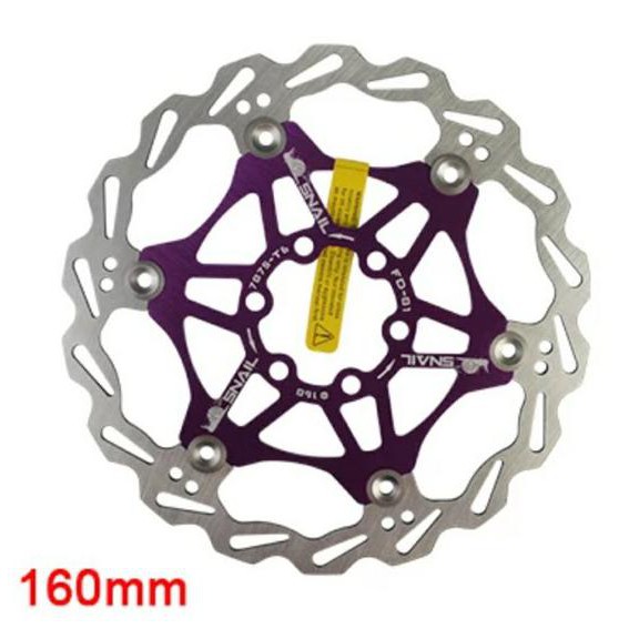 Snail Rotor 160mm Floating - Rotor Disc Brake Sepeda - Rotor Sepeda Ungu