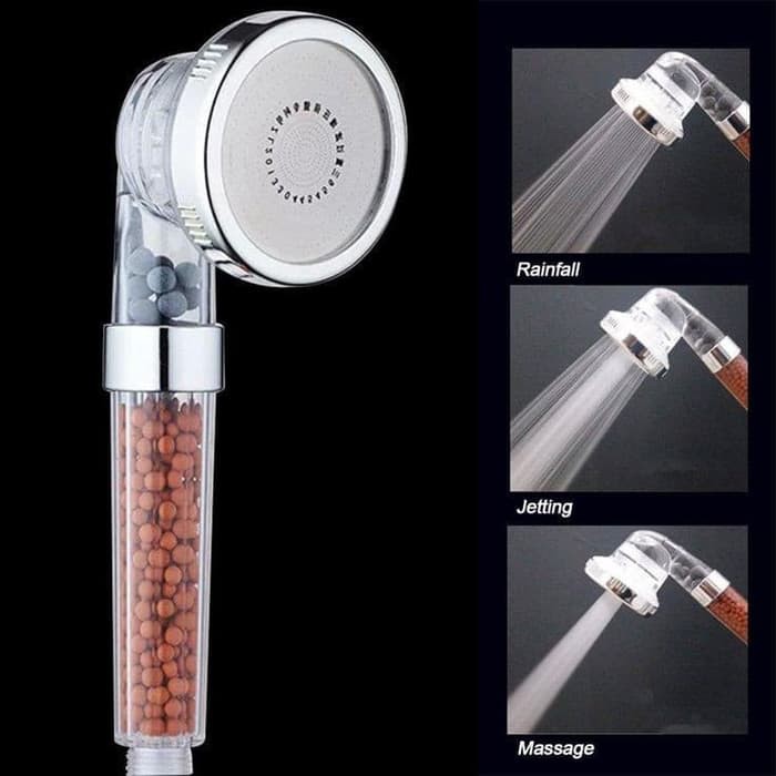 KEPALA SHOWER HEAD SHOWER ION FILTER 3 FUNGSI + SELANG 140cm