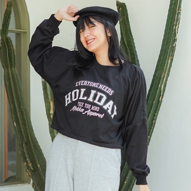 Mvp - Modska Oversize Holiday - Sweater Oversize Crop Wanita