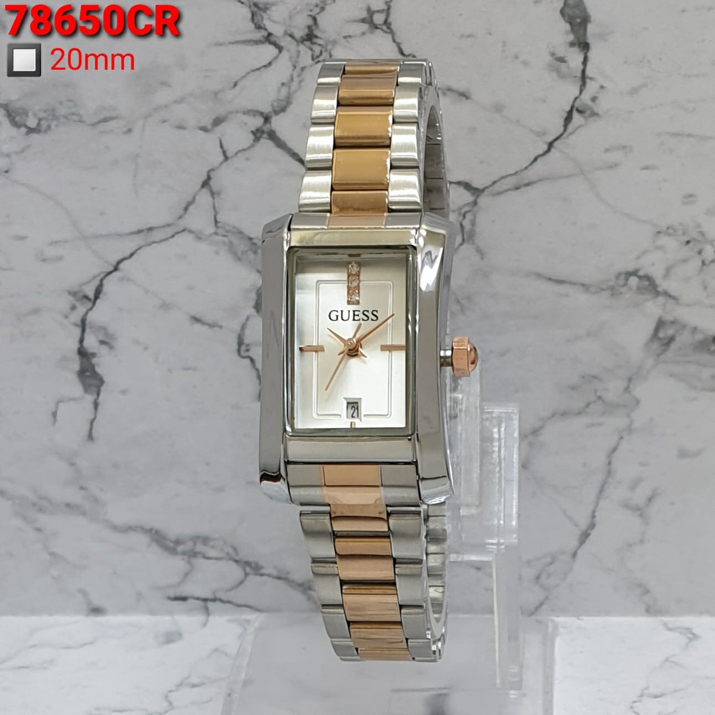 PREMIUM - Jam Tangan Rantai Wanita Size Kecil (2cm) Analog/WR/Tanggal On + Kotak