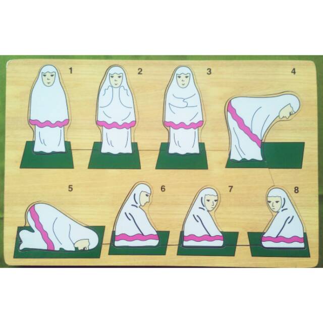 Puzzle Gerakan Sholat Perempuan Mainan Edukasi Edukatif Alat Peraga Murah Dan Ber Sni Shopee Indonesia