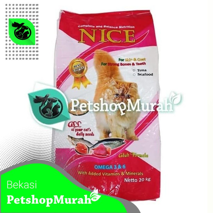 Makanan Kucing Nice Cat 20kg / Cat Food Karung Tuna &amp; Seafood 20 kg