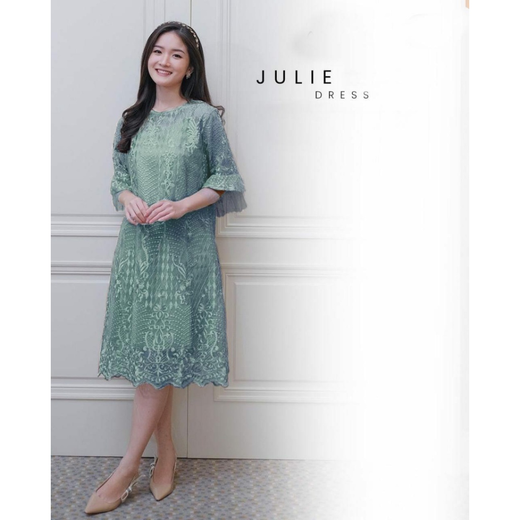 Baju Dress Natal Terbaru 2022 2023 Model Kekinian Trendy Dress Brukat Mewah Pesta Bhn Brokat Lapis F