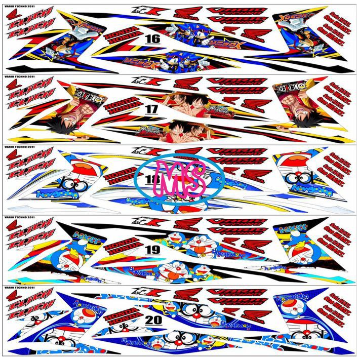 V9 Stiker Sticker Striping Vario 110 Techno / Cbs 2009-2011 Variasi Animasi