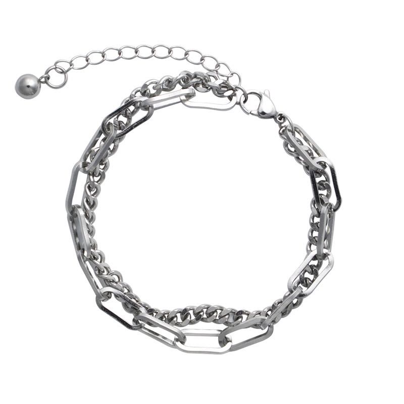 Double-layer Chain Bracelet Accessories Hip-hop Personality Trend