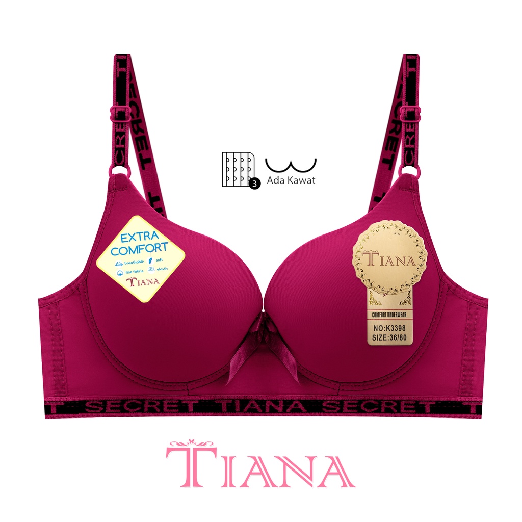 TIANA | Push Up Bra Kait 3 / Bra Kawat Tiana Secret / art TN K3398