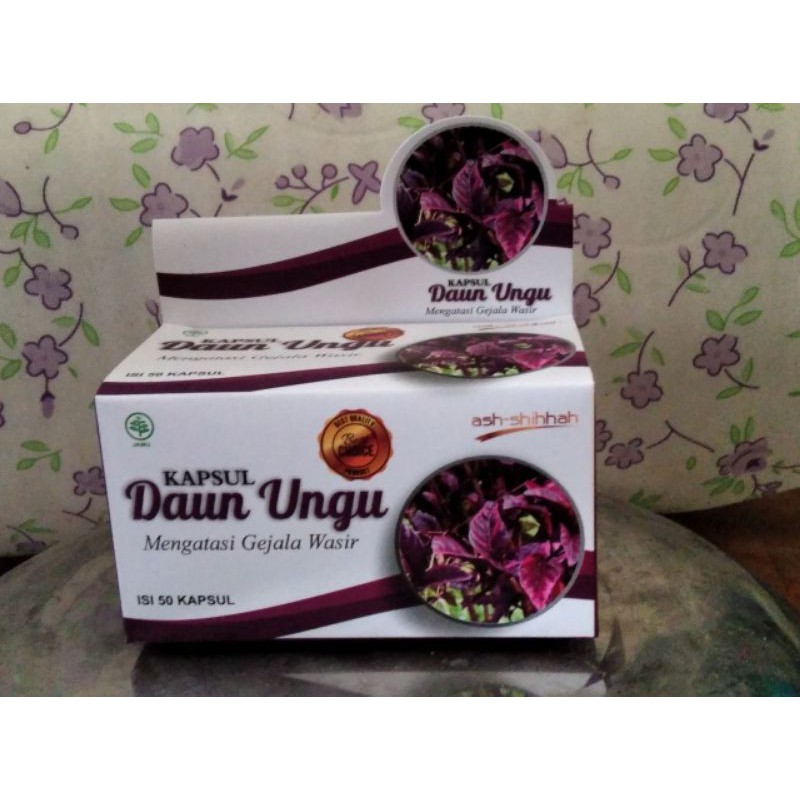 Daun Ungu - Kapsul Daun Ungu Herbal Daun ungu obat wasir dan ambeien - 50 Kapsul Ash Shihhah
