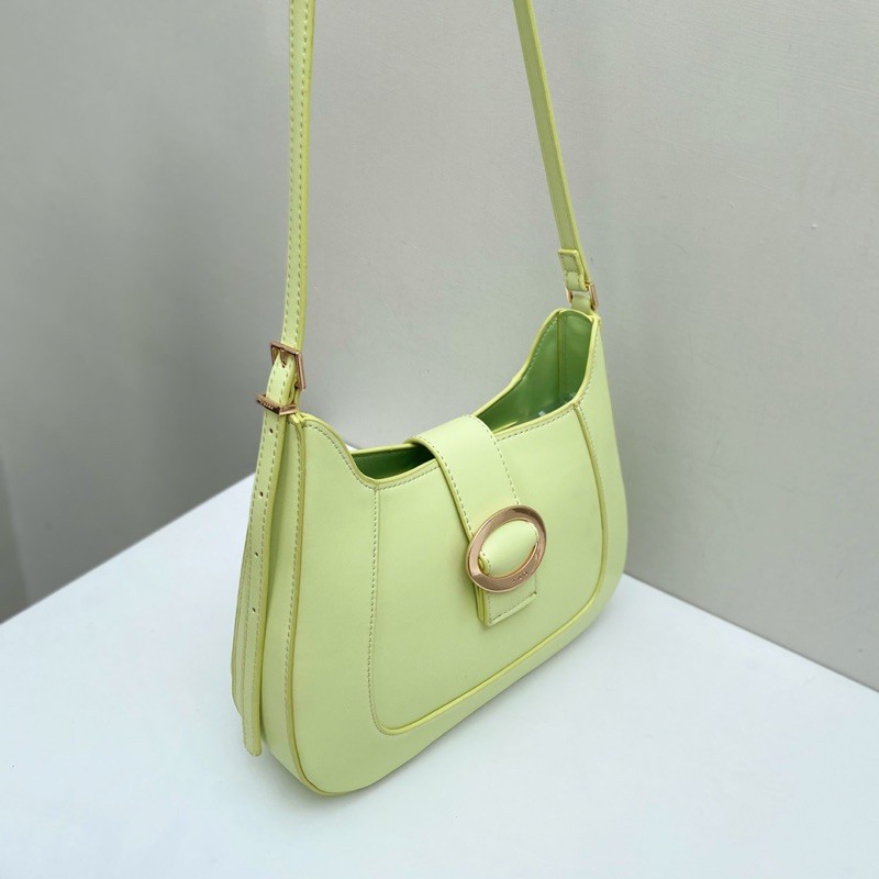 Top Handle Bag with Oval Buckle