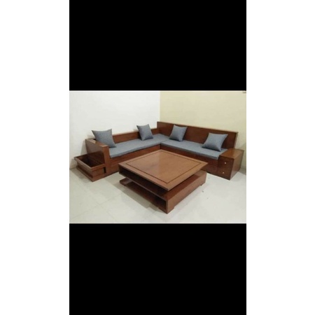 KURSI SUDUT BOX BAHAN JATI TPK KURSI BOX MINIMALIS panjang 200 cm lebar 150 cm