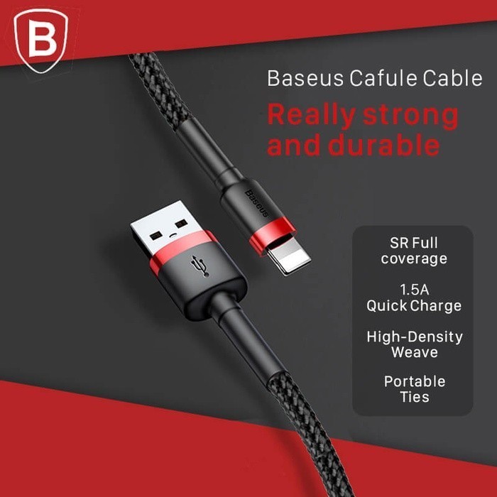BASEUS USB 2M LIGHTNING CABLE KABEL DATA CHARGER IPHONE 10 10S XS MAX GRAB GOSEND GOJEK MEDAN