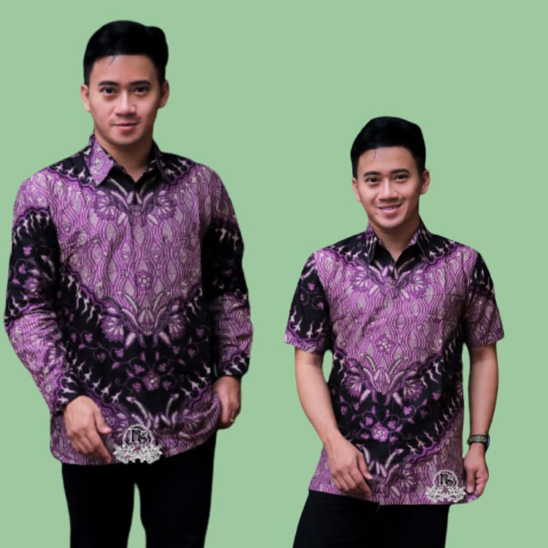 KEMEJA BATIK PRIA NEW MOTIF KERIS UNGU