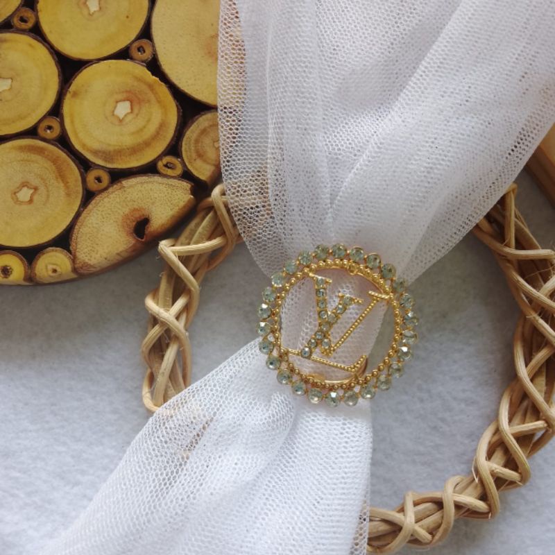 RING / BROS /  CINCIN BENTUK GESPER BERKILAU  BAHAN IMPORT ANTI LUNTUR-Bulat lv