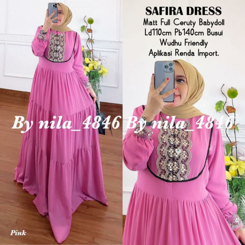 SAFIRA DRESS/MAXI DRESS RENDA DADA/DRESS WANITA KEKINIAN/MAXI DRESS TRENDY/DRESS MURAH SURABAYA