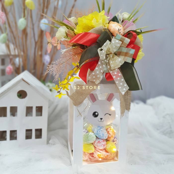 

Aksesoris hiasan meja pintu easter eggs kelinci bunny kado hampers