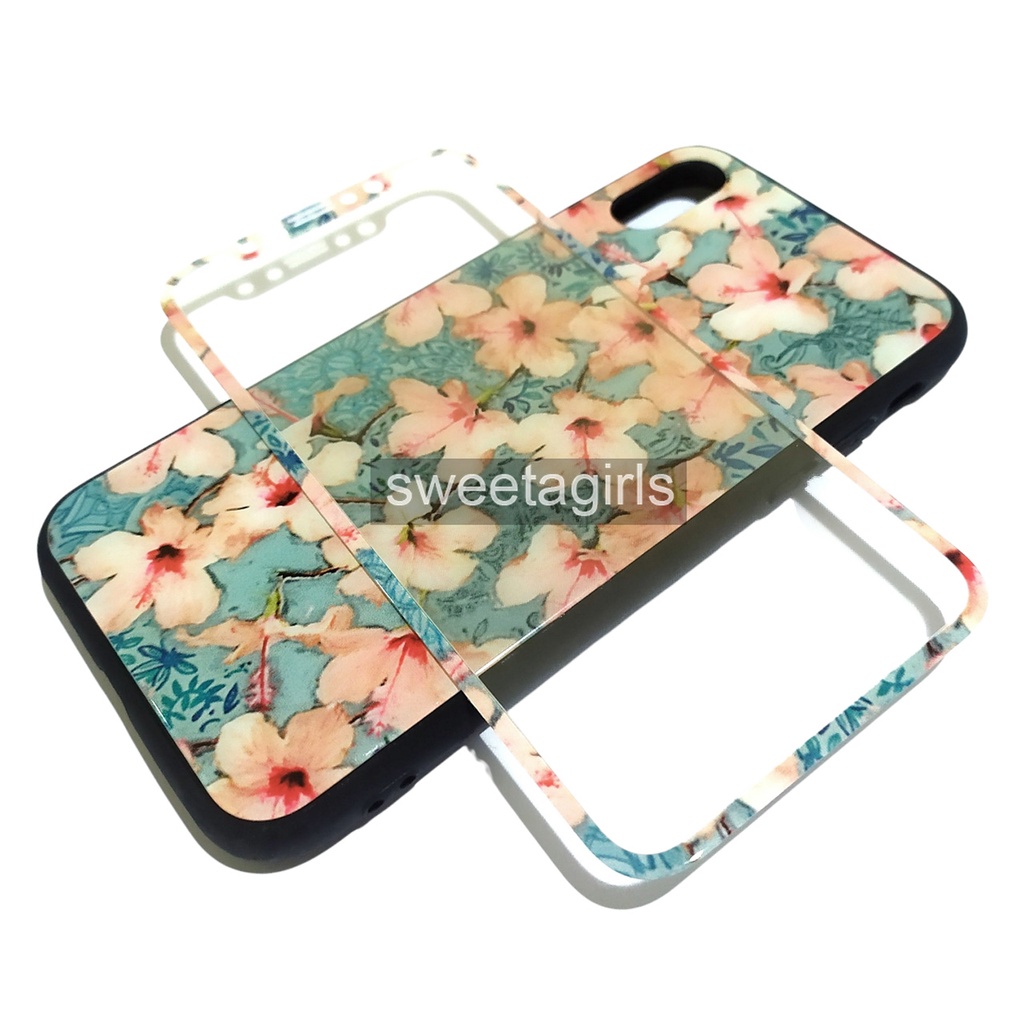 Casing iPhone X Premium Case Glossy Floral + Anti Gores - sweetacase.id - Motif Floral / Bunga - / COD / Casing Terbaru / Karakter Lucu / Casing Floral / Bunga / Case murah / diskon / Import / Sosialita / Kesing iPhone / Casing Bunga