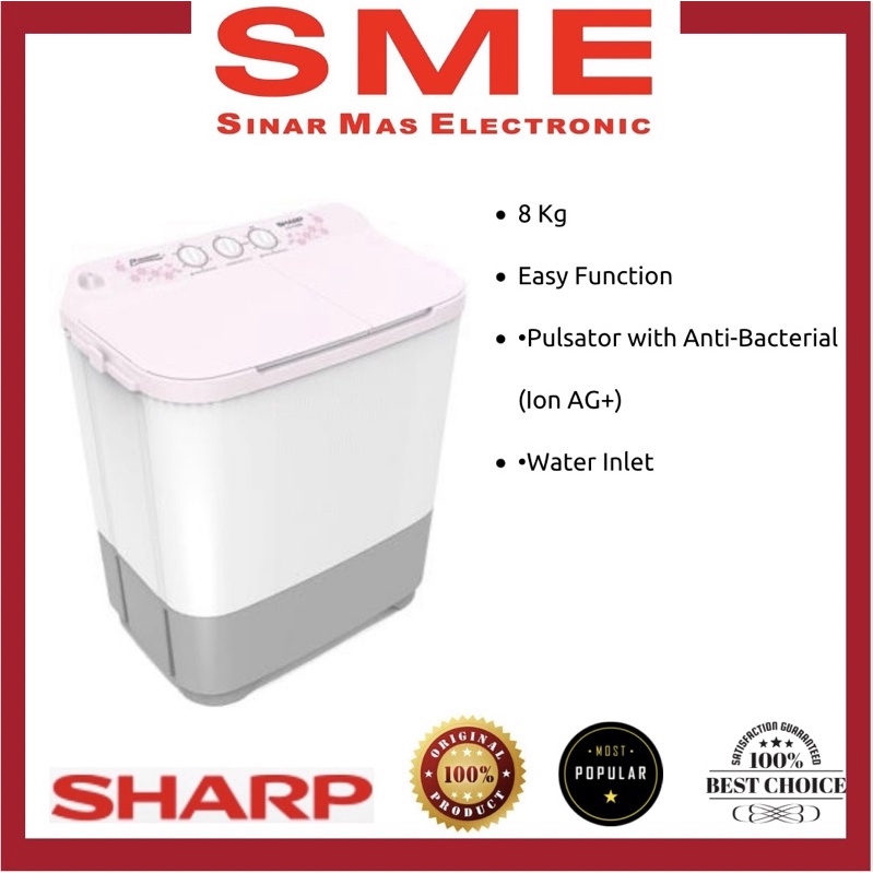 Mesin Cuci 2 Tabung SHARP 8 KG
