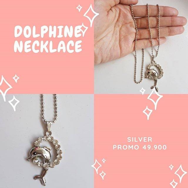 Gosend Kalung Dolphine original Hongkong Silver Necklace