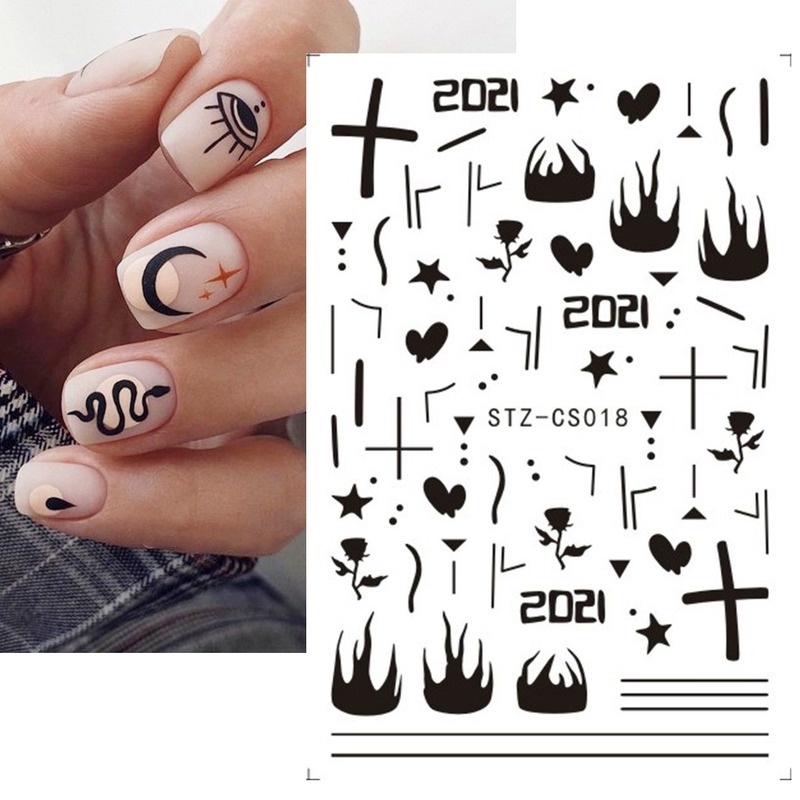 We Flower Stiker Kuku 3d Motif Bunga / Tulisan / Buah Untuk Dekorasi Nail Art / Manicure Diy