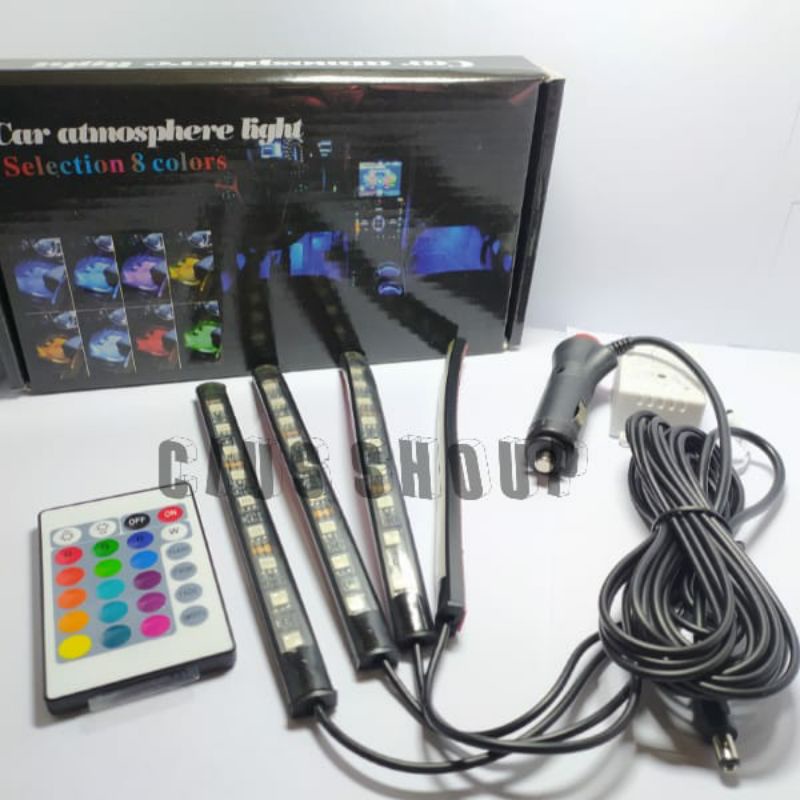 LAMPU LED KOLONG RGB + REMOT DASHBORD DEKORASI MOBIL RGB 16 LED