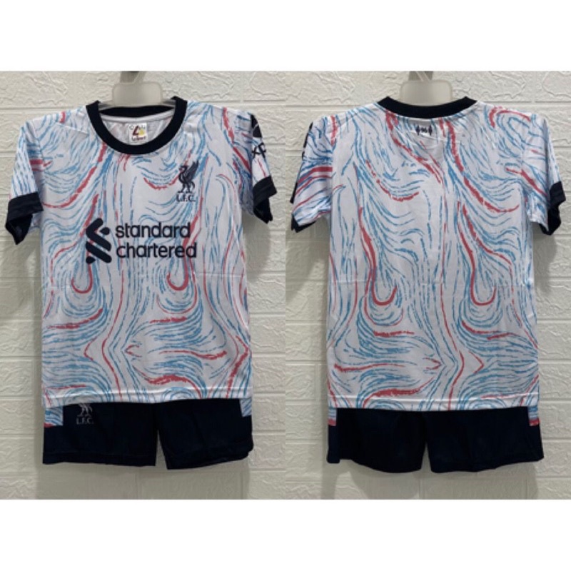 setelan anak liverpool away kids printing