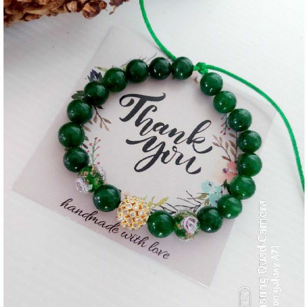 Gelang Giok mix liontin bulat