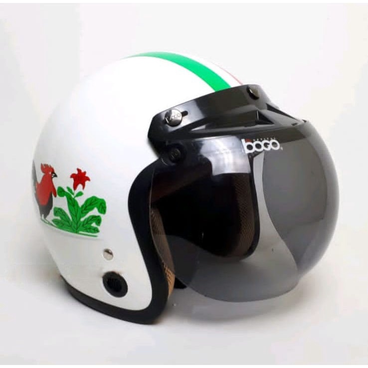 Helm BOGO Dewasa Kaca Bogo Ori full Leher SNI Motif simple Elegan