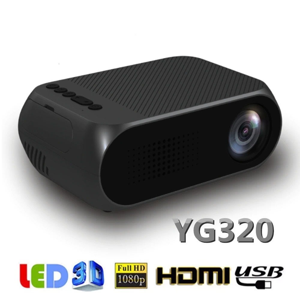 YG320 Mini Portable Projector 600 Lumens Support 1080P - PROYEKTOR  MINI 600 LUMENS