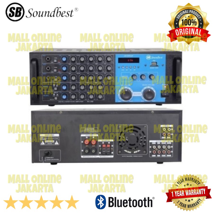 Power ampli soundbest rc268 bt bluetooth amplifier karaoke rc 268bt