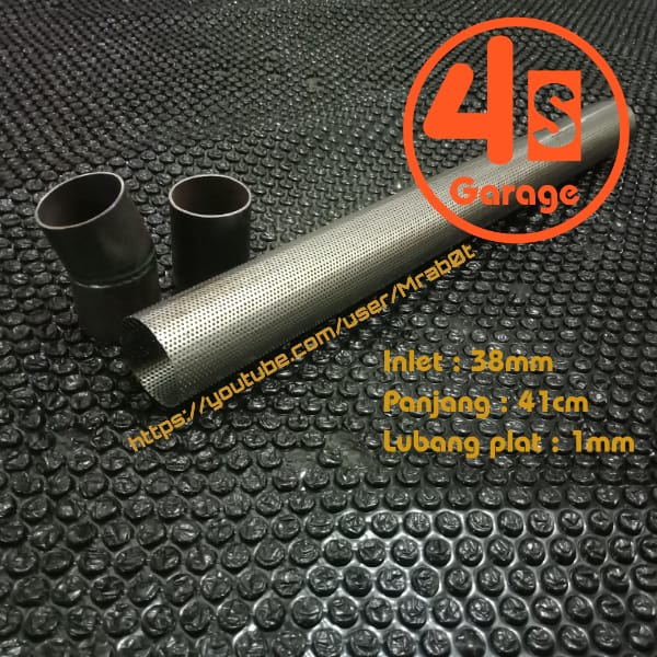Pipa Saringan Knalpot Copy CMS Old 1mm VARIO PCX ADV NMAX Inlet 38mm Kenalpot Racing Bobokan Adem Bass Gerung Copy CMS-lubang plat 1mm