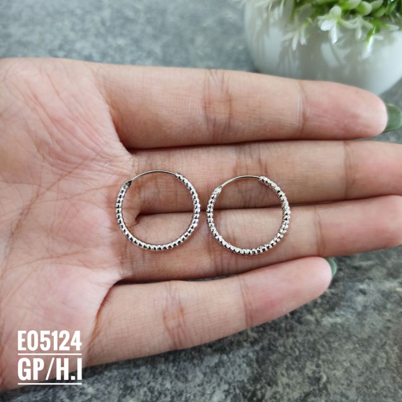 Anting Fashion Rhodium Gipsy silver dm 1.7cm E05124