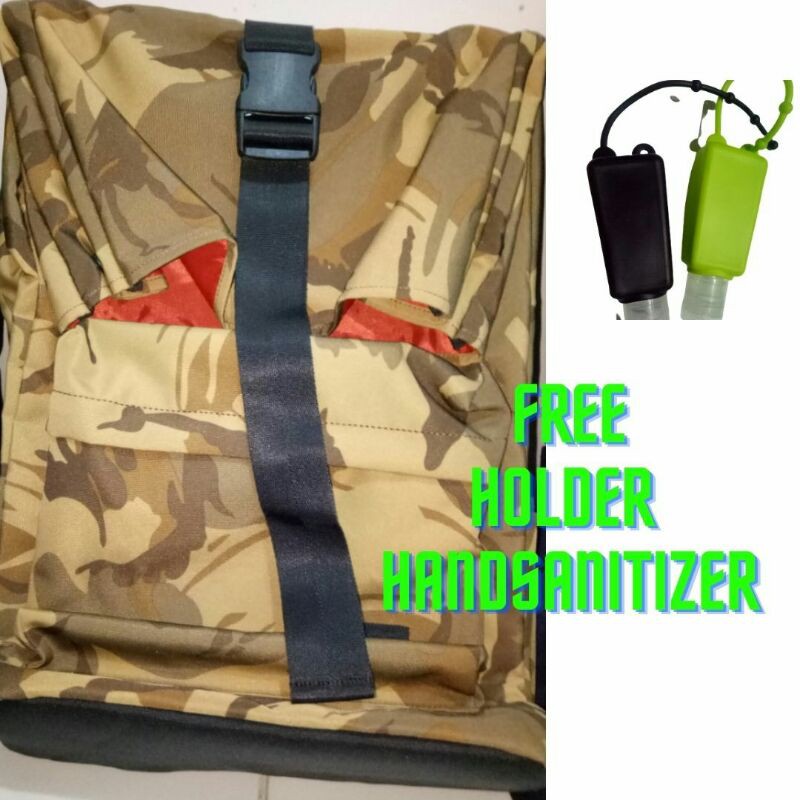 Tas Backpack Nama Camo Tas anti air + Free Holder Handsanitizer (FREE ONGKIR)