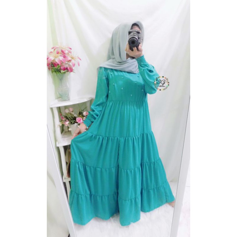 Gamis Tosca Dress ruffle Gamis Tiga Susun Arabella Dress Gamis Pita Polos