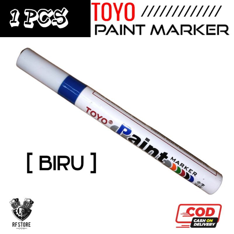 

Spidol Toyo paint marker/ warna Biru/ 1 pcs/ Spidol serbaguna/ spidol ban/ RF Store