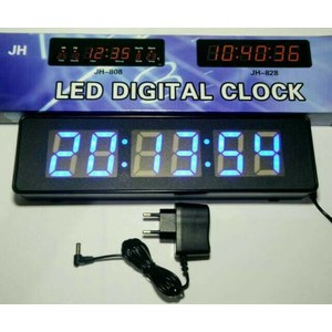 Jam Digital LED Meja/Dinding JH-828 Angka Menyala Warna Biru Termurah.