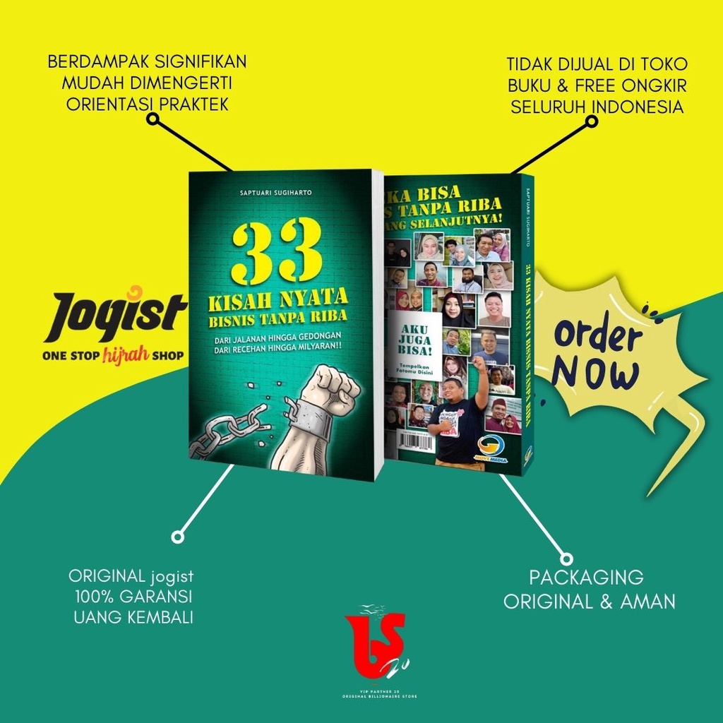 Buku Jogist 33 Kisah Nyata Bisnis Tanpa Riba Original (NEW SPECIAL 2020 )