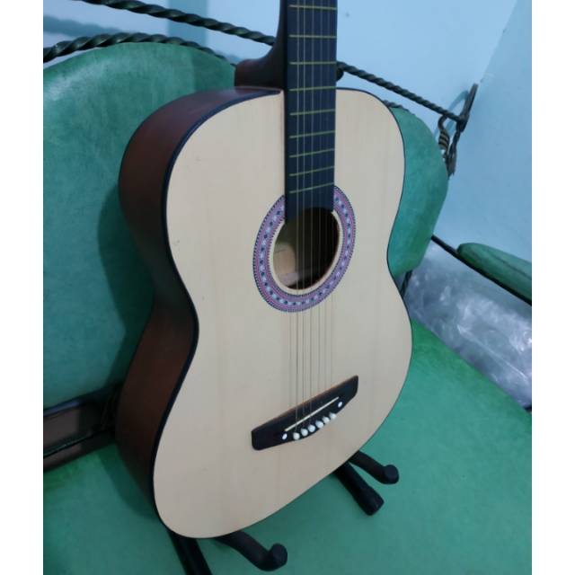 Gitar Akustik Merk Yamaha Natural Bulat Dof Senar String Buat Pemula Belajar Murah Jakarta