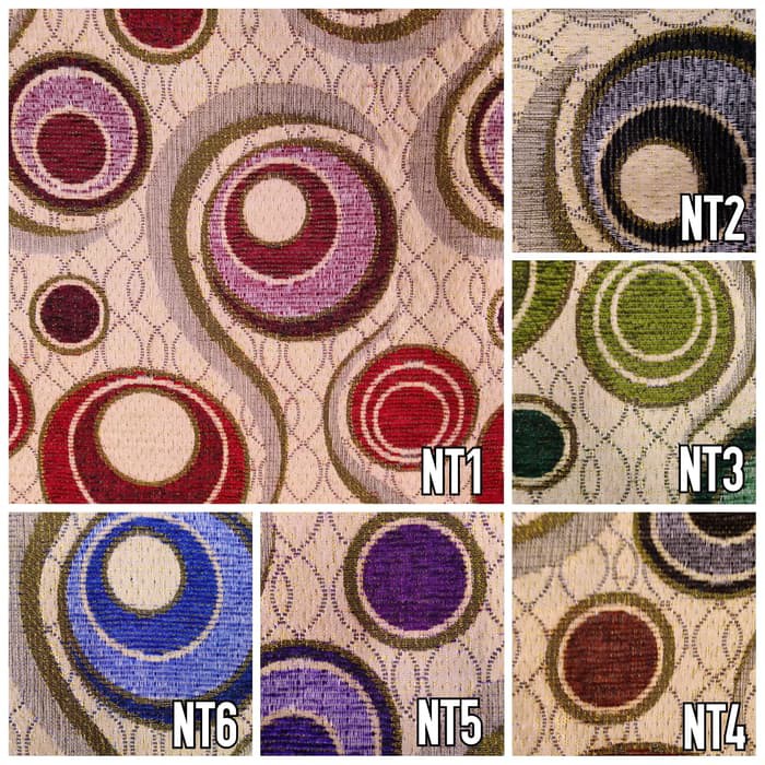 Kain Chenille Meubel Sofa / Kursi Motif Lingkaran Bulat - Picasso