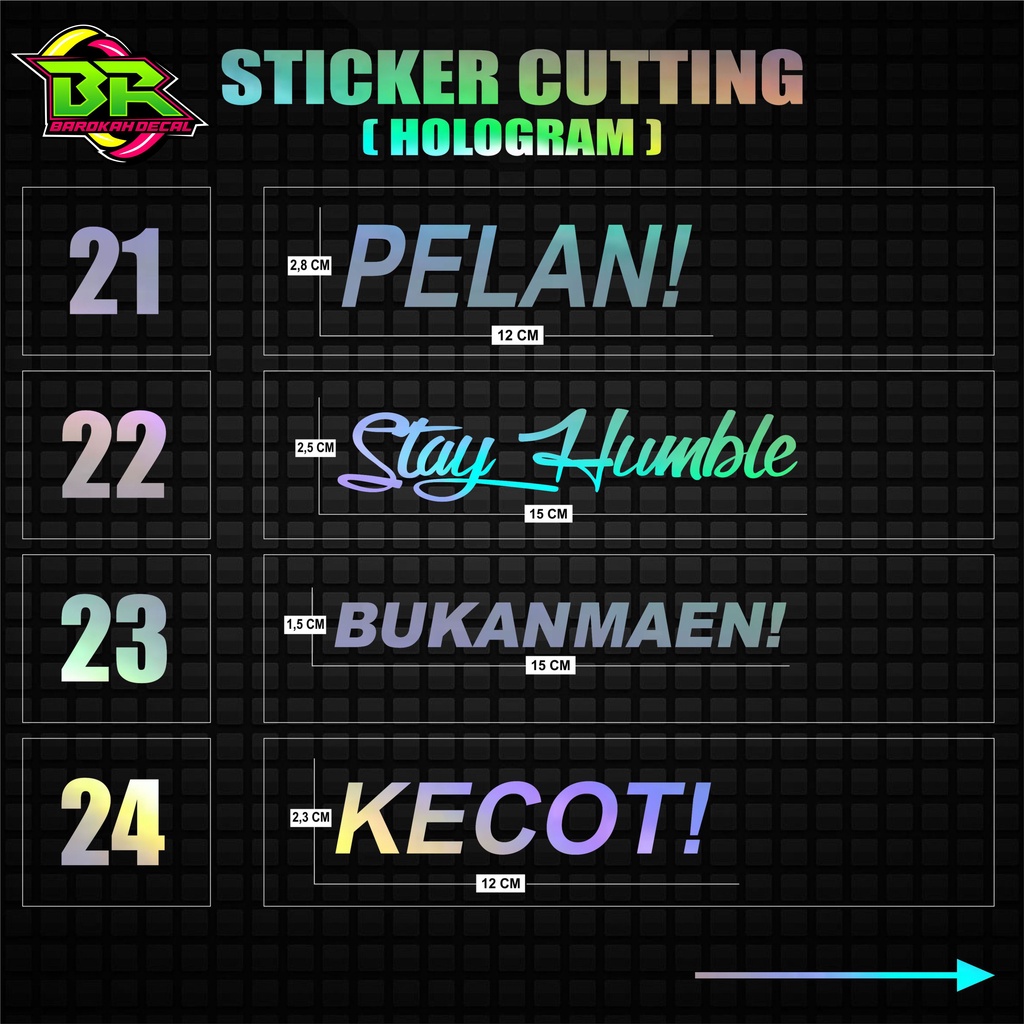 Sticker Cutting Stiker Motor Hologram harga satuan